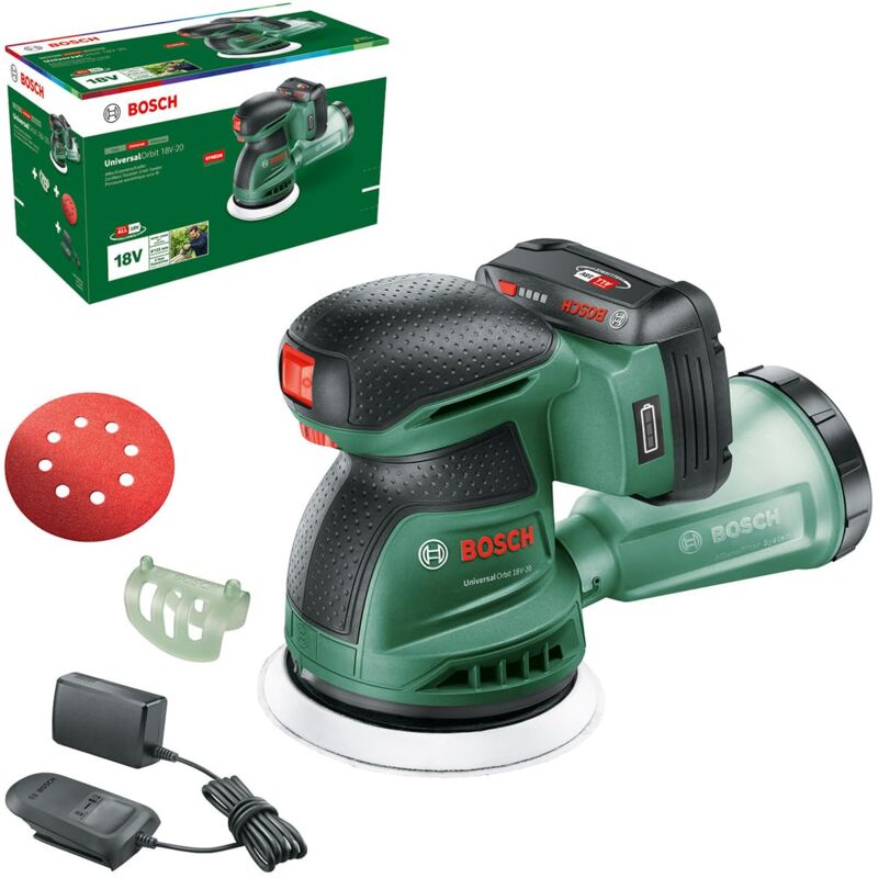 Bosch - set de set set set de UniversalOrbit 18V-20 (ponçage sur bois, surfaces vernies et peintes de moyen à grand diamètre : 125 mm batterie et