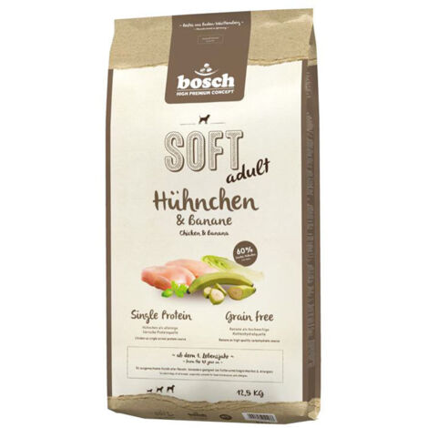 Bosch Hundetrockenfutter Adult Soft 12,5 kg Hühnchen & Banane Trockenfutter Hunde