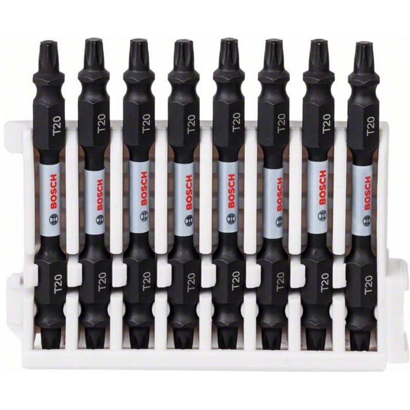 Bosch PRO Impact Schrauberbit mit Doppelklingen und Pick and Click-Einsätzen, T20, 65 mm, 8 Stück