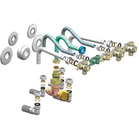 BOSCH Installationszubehör HW-Set-BCR-1, Anschlusssatz für Unterputzinstallation
