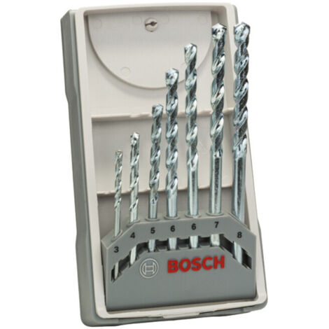 Bosch – Jeu de forets à pierre 7 pièces – Diamètres 3 à 8 mm – Pointe carbure pour maçonnerie – Compatible perceuses à percussion - 2607017079