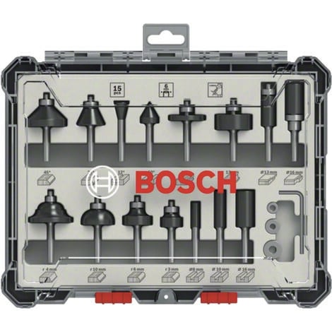 Bosch Juego 15 fresas variadas 8MM 2.607.017.472