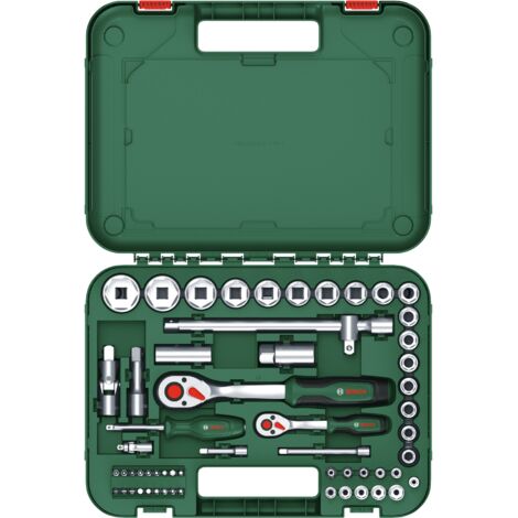 Bosch Juego de carracas de 1/4" + 1/2" 57 pzs