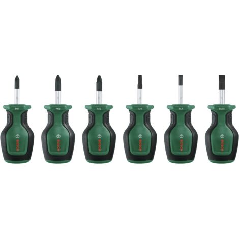 Bosch Juego de destornilladores cortos 6 pzs