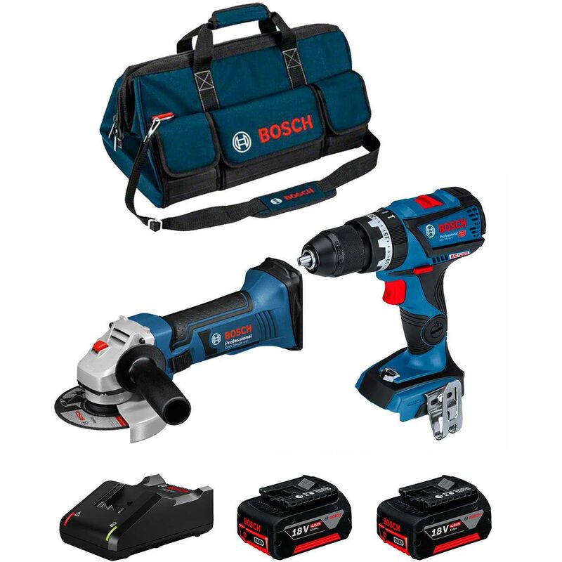 

BOSCH Kit 18V BK2010BAG (GSB 18V-60 C + GWS 18-125 V-LI + 2 x 4,0 Ah + GAL18V-40 + Bolsa)