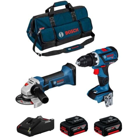 BOSCH Kit 18V BK208BAG (GSR 18V-60 C + GWS 18-125 V-LI + 2 x 4,0 Ah + GAL18V-40 + Bag)