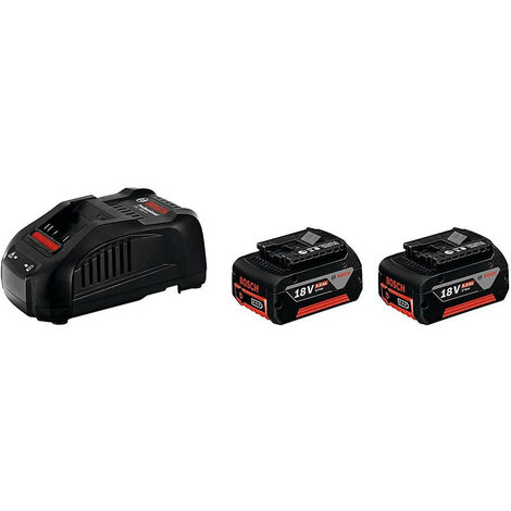 Bosch - Kit 2 baterías Li-Ion 18V 5,0Ah y cargador GAL 1880 CV - 1600A00B8J