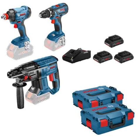 BOSCH Kit 3 outils 18V (GSR+GDR+GBH) - KIT3OUT18V6 - 0615990L57