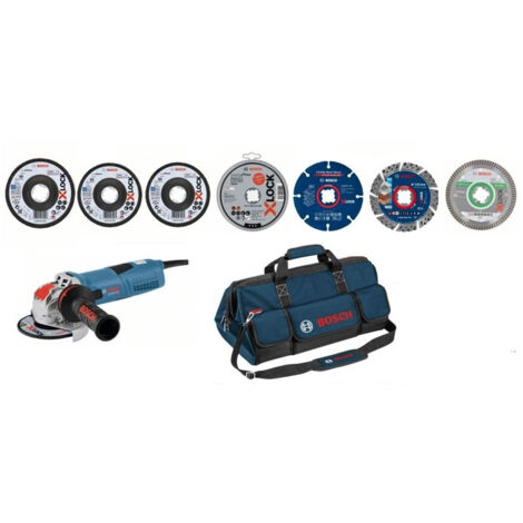 Bosch – Kit 7 disques XLock 125mm avec meuleuse GWX 10-125 – Changement rapide sans outil – Sac de transport inclus – 615997610