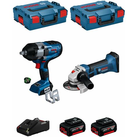 BOSCH Kit BK217 (GDS 18V-1000 C + GWS 18-125 V-LI + 2 x 5,0 Ah + GAL18V-40 + GCY42 + 2 L-Boxx 136)