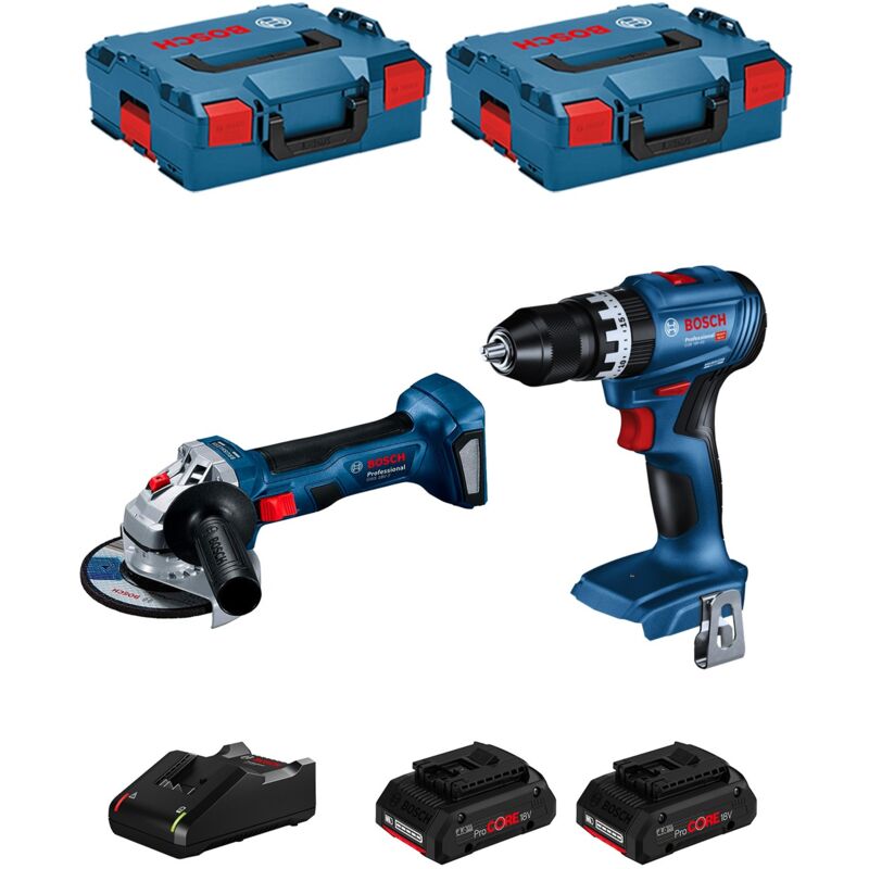 Bosch - Kit BK220 (gws 18V-7 + gsb 18V-45 + 2 x 4,0 Ah ProCORE + GAL18V-40 + 2 x L-Boxx 136)