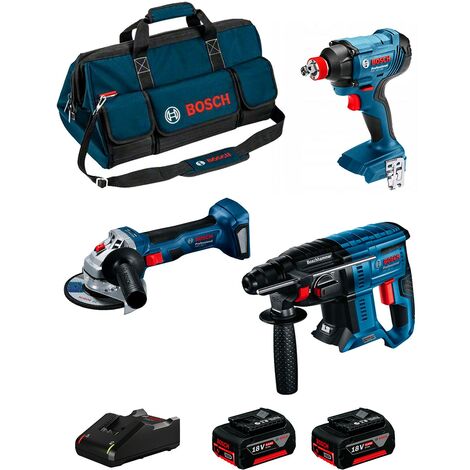 BOSCH Kit BK3010BAG (GBH 18V-21 + GDX 18V-180 + GWS 18V-7 + 2 x 4,0 Ah + GAL18V-40 + HD BAG)