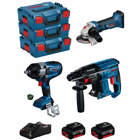 BOSCH Kit BK311 (GDS 18V-1000 C + GBH 18V-21 + GWS 18-125 V-LI + 2 x 5,0 Ah + GAL18V-40 + GCY42 + 3 L-Boxx 136)