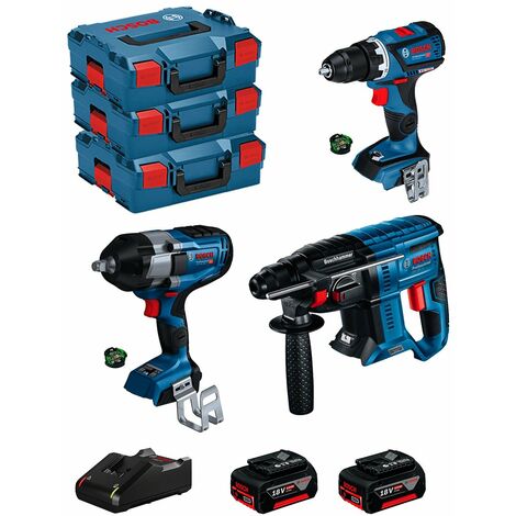 BOSCH Kit BK312 (GDS 18V-1000 C + GSR 18V-60 C + GBH 18V-21 + 2 x 5,0 Ah + GAL18V-40 + 2 x GCY42 + 3 L-Boxx 136)