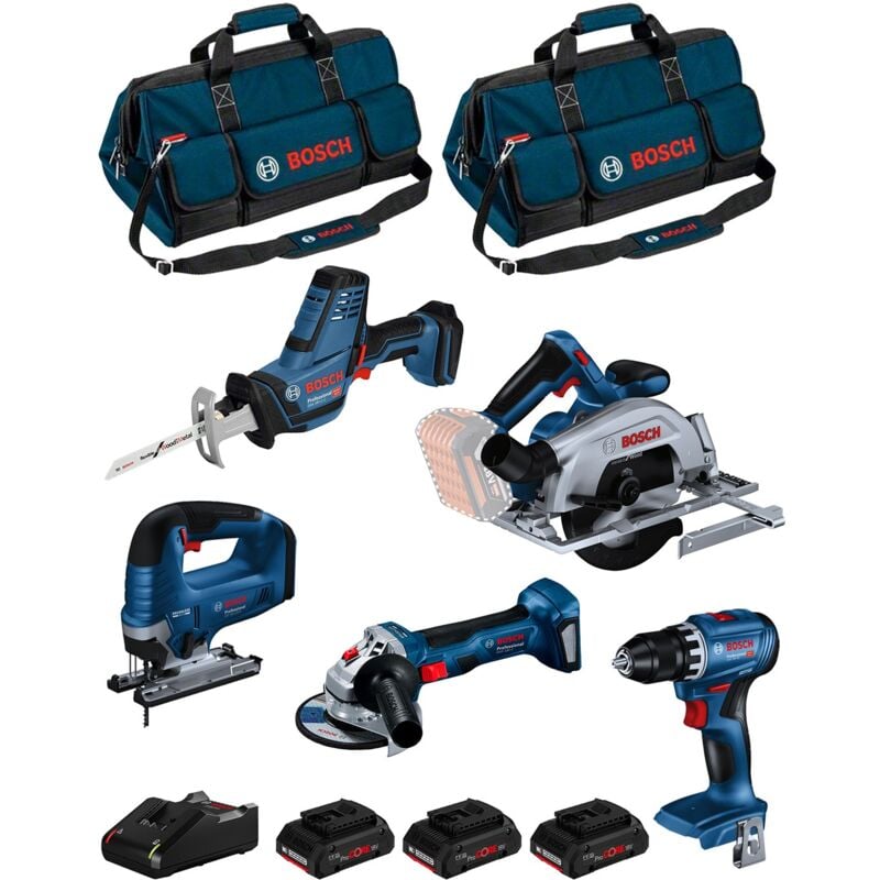 Bosch - Kit BK503BAG (gsr 18V-45 gks 18V-57-2 gst 18V-125 b gws 18V-7 gsa 18V-LI c 3x4,0Ah ProCOREGAL18V-40 2xHDBAG)