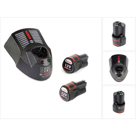 Bosch – Kit de départ 12V avec 2 batteries GBA 12V 3,0Ah – Chargeur GAL 1230 CV – Technologie Lithium-Ion légère et performante