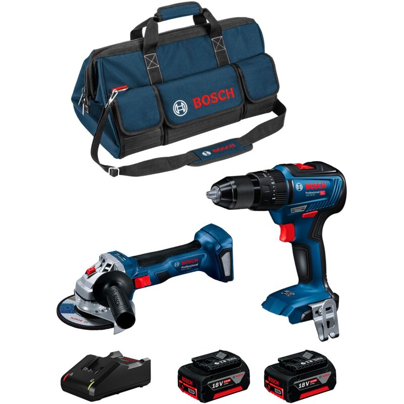 Bosch - Kit 0615990M4A (gsb 18V-55 + gws 18V-7 + 2 x 4,0 Ah + GAL18V-40 + Borsa)