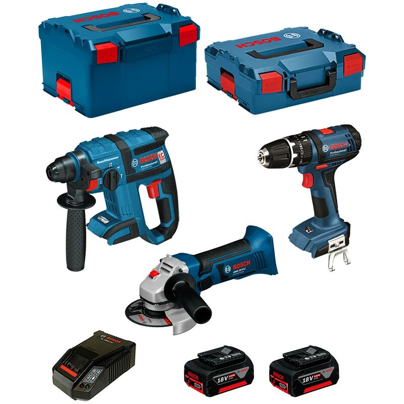 

BOSCH Kit PSL3P3 (GBH 18 V-EC + GSB 18-2-LI + GWS 18 V-LI + 2 x 5,0 Ah + AL1860CV + L-Boxx 238 + L-Boxx 136)