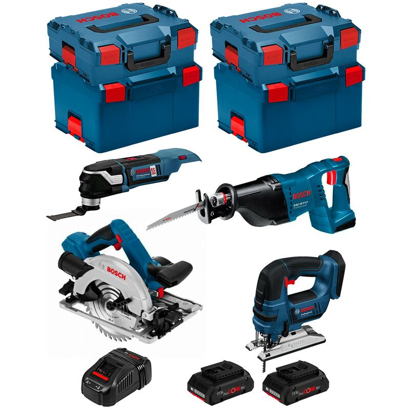 

BOSCH Kit PSL4WGGM2CP (GST 18V-LI B+GKS 18V-57G+GSA 18V-LI+GOP 18V-28 + 2x4,0Ah ProCORE +GAL1880CV + 2xL-Boxx136 + 2xL-Boxx238)