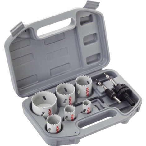 BOSCH-Koffer: 6 Lochsägen + 2 Adapter + 1 Inbusschlüssel - 2608580868