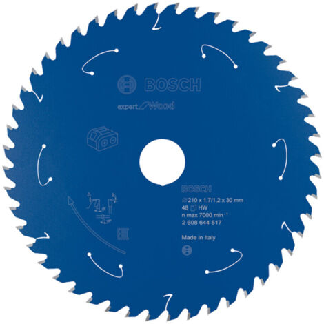 Bosch Kreissägeblatt Expert for Wood für Akkusägen 210 x 1,7/1,2 x 30 48 Zähne