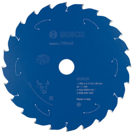 Bosch Kreissägeblatt für Akkusägen Expert for Wood, 254 x 2,1/1,6 x 30, 24 Zähne - 2608644685