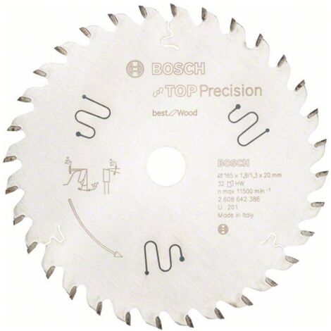 Bosch Kreissägeblatt Top Precision Best for Wood, 165 x 20 x 1,8 mm, 32
