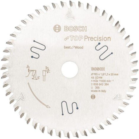 Bosch Kreissägeblatt Top Precision Best for Wood, 165 x 20 x 1,8 mm, 48 - 2608642384