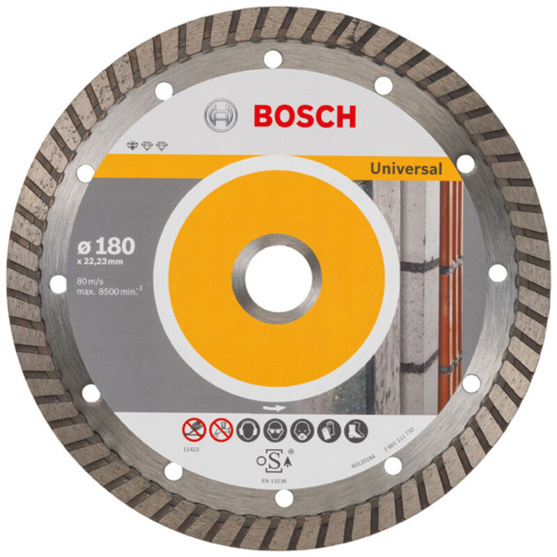 Disco diamantato standard per taglio universale Turbo, 180x22,23x2,5x10 mm, confezione da 10