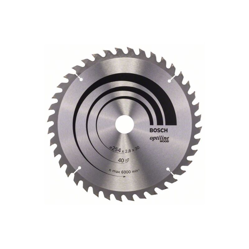 Bosch - Professionnal Optiline Wood lama circolare (per legno, 254 x 30 2,8 mm, 40 denti, attacco circolare)