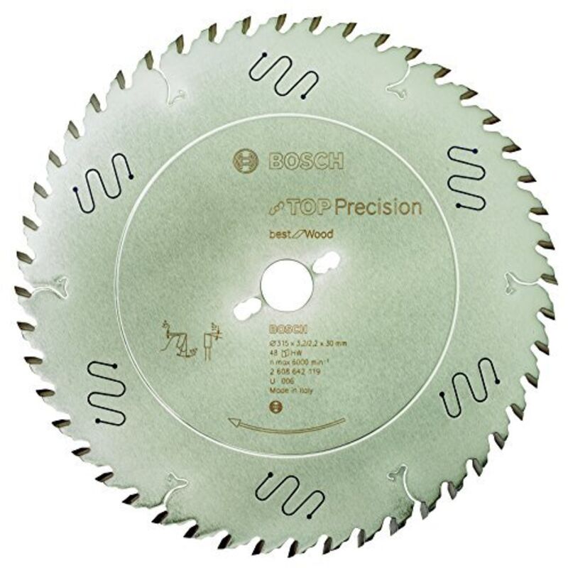 Lama da sega circolare Top Precision, ideale per legno, 315 x 30 x 3,2 mm, 48 denti