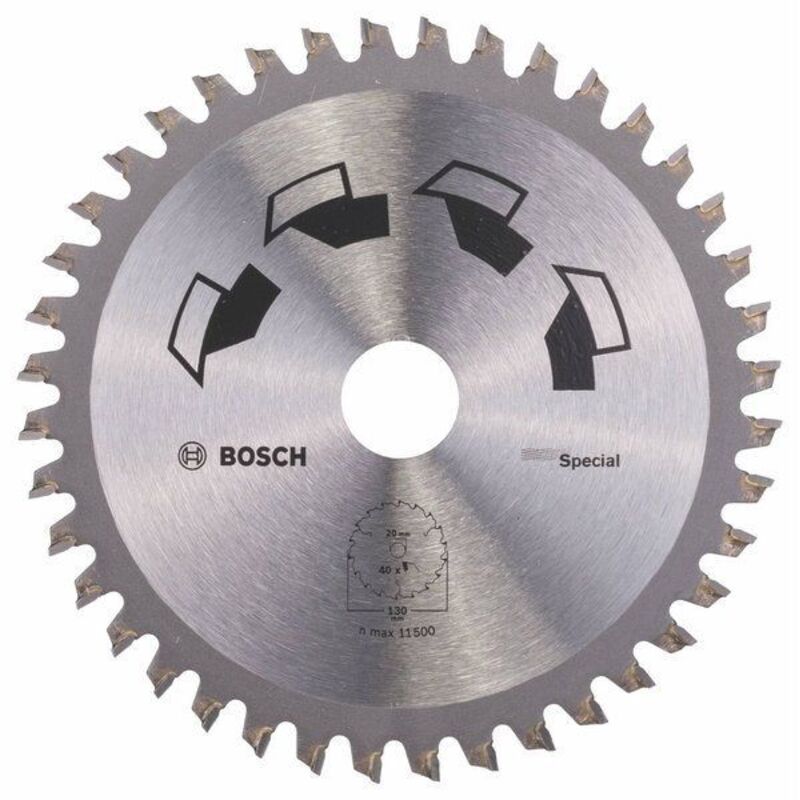 Bosch - Professional 1x Lama per sega circolare de Special (per legno, plastica, truciolato, Ø130 x 20 mm, Ø130 x 20 mm, 40 denti, Accessori