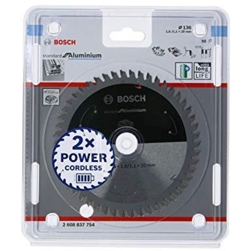 Lama circolare senza fili in alluminio PRO, 136 x 1,6 x 20 mm