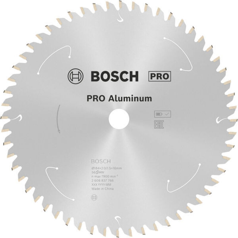 Bosch - Professional Lama per sega circolare Standard for Aluminium (alluminio, 184 x 16 x 2 mm, 56 denti, accessorio per sega circolare a batteria)