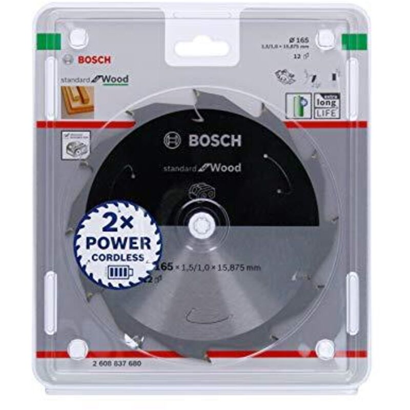 Lama circolare senza filo PRO Wood, 165 x 1,5 x 15,875 mm, T12