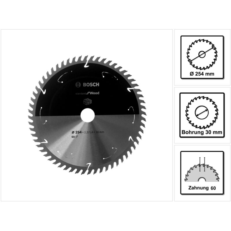 Lama circolare senza filo PRO Wood, 254 x 2,2 x 30 mm, T60