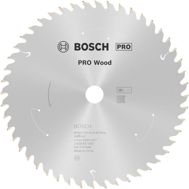 Lama circolare senza filo PRO Wood, 165 x 1,5 x 15,875 mm, T48