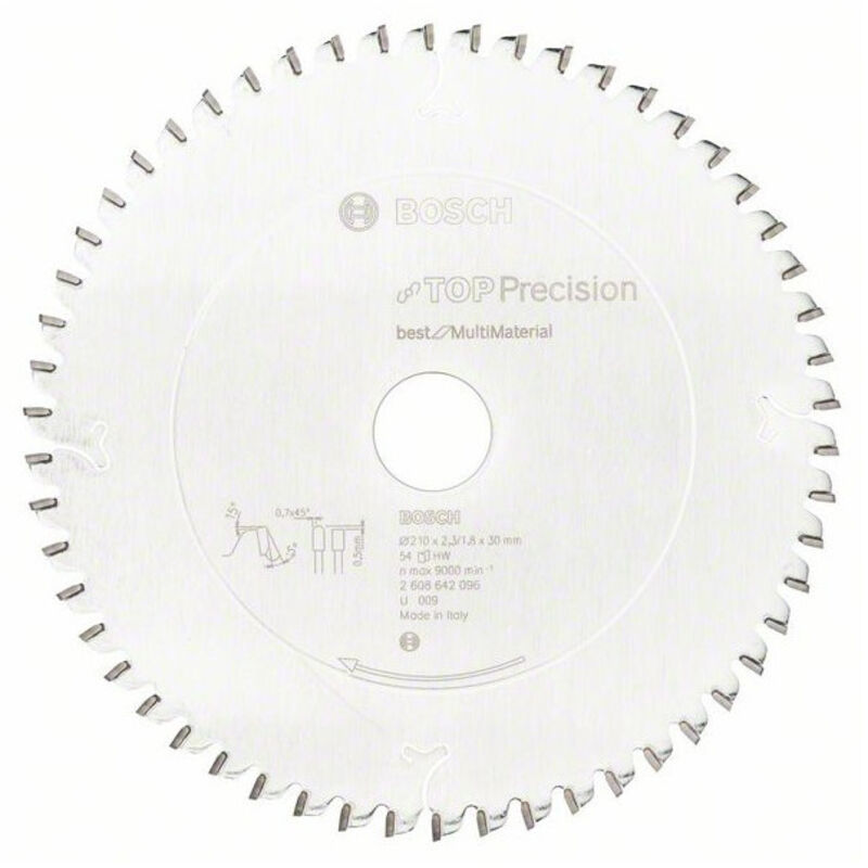 Bosch 2 608 642 096 - Lama de sega circolare Top Precision Best for Multi Material - 210 x 30 x 2,3 mm, 54 (confezione de 1)