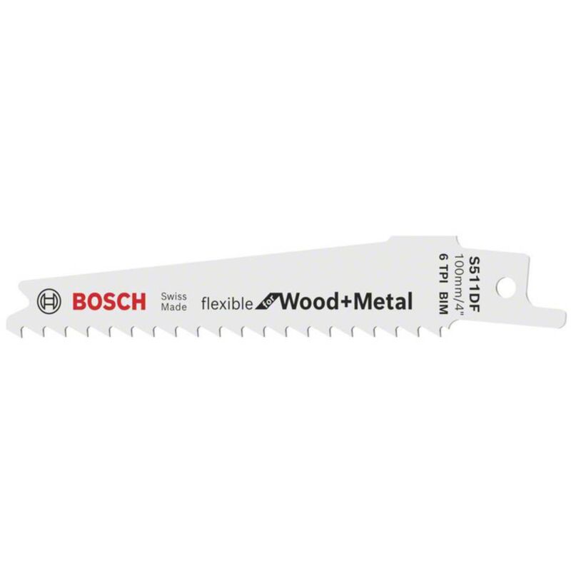 Image of Sabre Sew Blade s 511 df L.100mm B.19mm tpi 6 4.3mm 5 St./card 2608657723 - Bosch