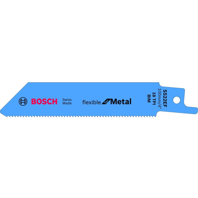 Professional s 522 bf Flexible for Metal Lama per Sega Universale, Accessorio per Metallo, 100 x 19 x 0.9 mm, 5 Pezzi - Bosch