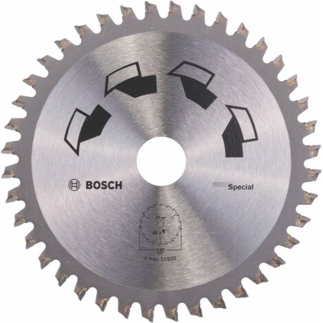Bosch – Lame de scie circulaire 130mm – 40 dents pour bois, plastique et métaux non ferreux – Alésage 20mm, bague de réduction 16mm