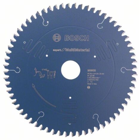 Bosch – Scie circulaire pour multi matériaux 216 mm – 2608642493 – Ø alésage 30 mm – 64 dents TCG – Coupe nette dans bois et métal