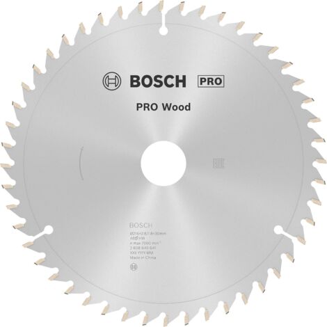 Bosch – Lame de scie circulaire 216mm pour bois dur – 48 dents carbure – Alésage 30mm – Largeur de coupe 2,8mm – 2608640641 - WOOD 216 X