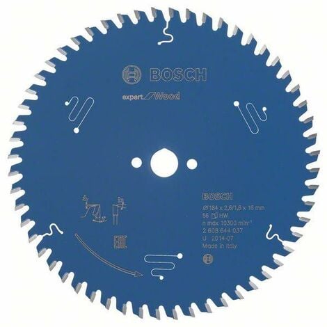 Bosch Lame de scie circulaire Expert for Wood 184 x 16 x 2,6 mm, 56 dents - 2608644037