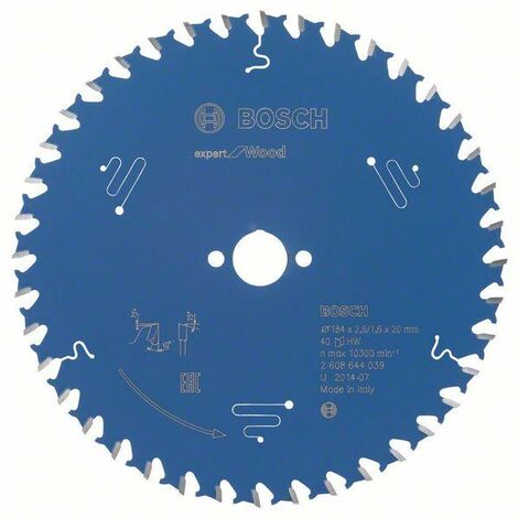 Bosch Lame de scie circulaire Expert for Wood, 184 x 20 x 2,6 mm, 40 - 2608644039