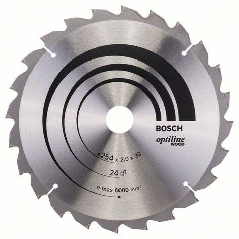 Bosch Lame de scie circulaire Optiline Wood 254 x 30 x 2,0 mm, 24