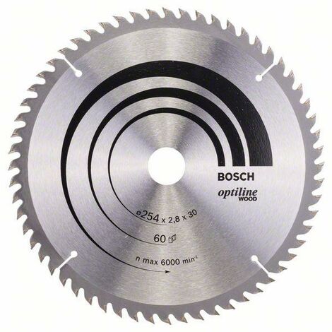 Bosch Lame de scie circulaire Optiline Wood 254 x 30 x 2,8 mm, 60