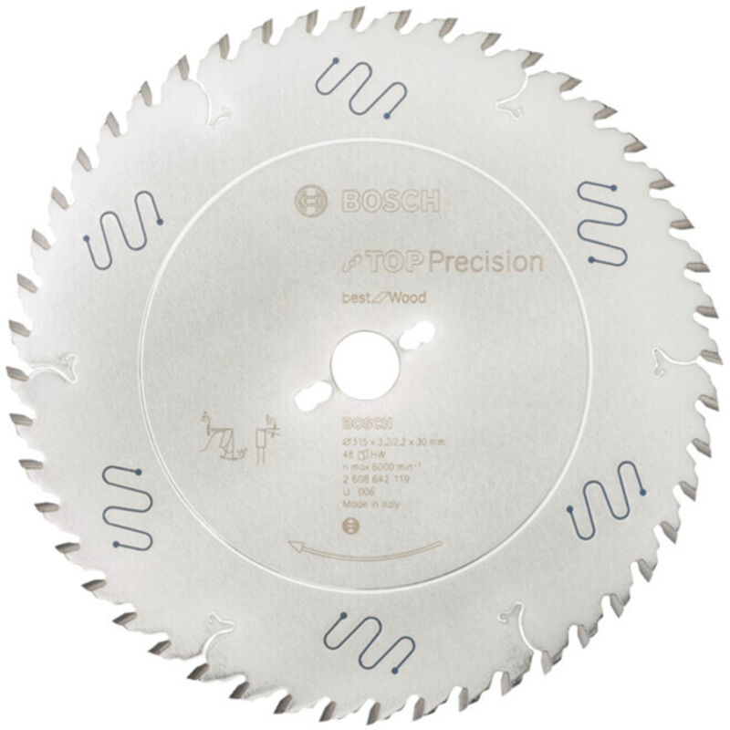 Bosch Lame de scie circulaire Top Precision Best for Wood 315 x 30 x 3 2 mm 48 dents 2608642119