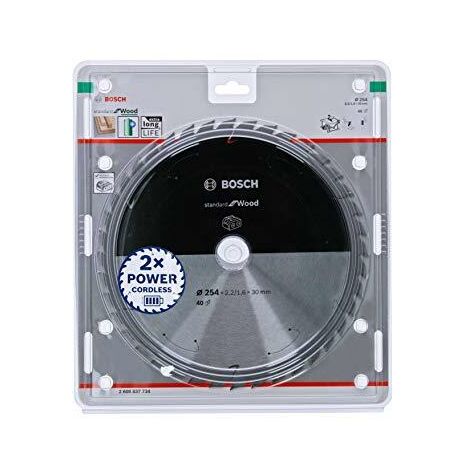 BOSCH Professional Bosch Accessories Lame de scie circulaire Standard for Wood (bois, 254 x 30 x 2,2 mm, 24 dents, accessoire de scie circulaire sans fil) (2608837733)