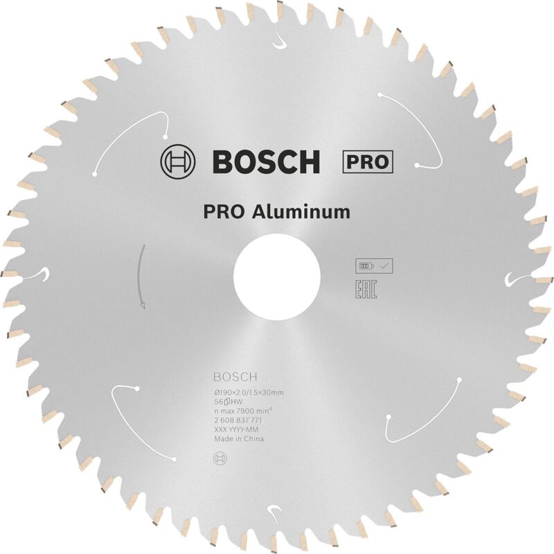 Bosch - Lame pro Aluminium cordless pour scies circulaires 190 x 2 x 30 mm - 2608837771